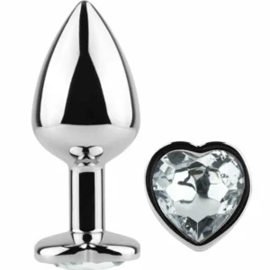 Secret Play Metal Plug Small 7cm with Clear Crystal Heart Decoration
