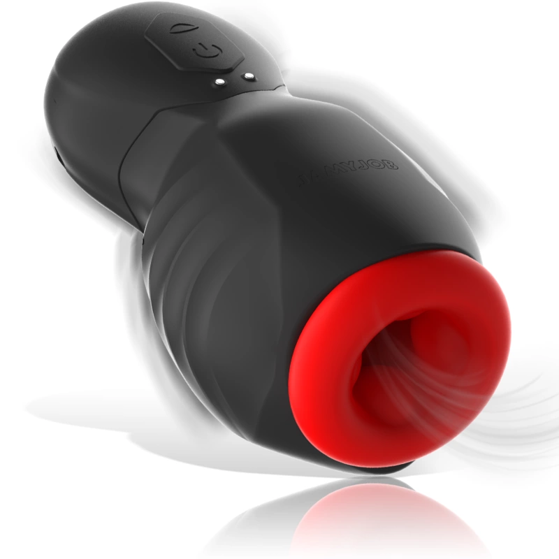 JAMYJOB Astra Intimate Machine su dviguba vibracija ir siurbimu, 13 cm, juoda