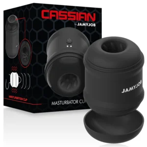 Jamyjob Cassian Compact Vibrating Cup – Dual-Ended, Waterproof, Black