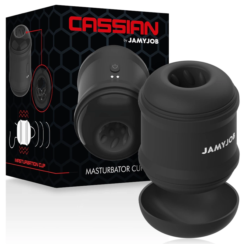 Jamyjob Cassian Compact Vibrating Cup - Dual-Ended, Waterproof, Black