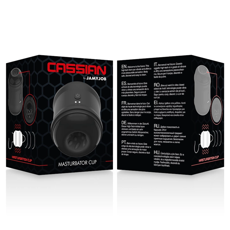 Jamyjob Cassian Compact Vibrating Cup - Dual-Ended, Waterproof, Black