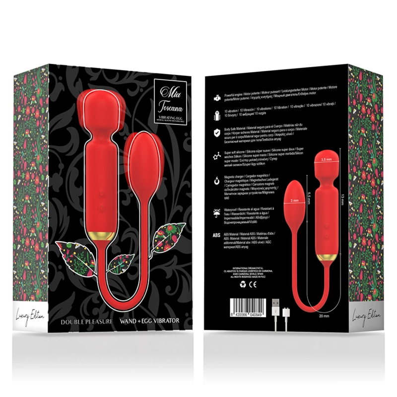 MIA Toscana Double Pleasure Wand & Vibrating Egg - Rechargeable Silicone Set