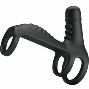 Pretty Love Elastic Silicone Vibration Extension Sleeve Black 10 Modes