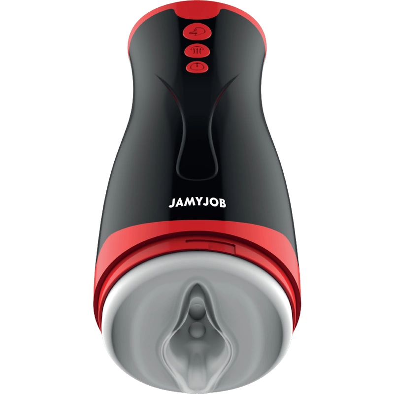 Jamyjob Jango kompresinis ir vibracinis intymus prietaisas, įkraunamas, juodai raudonas