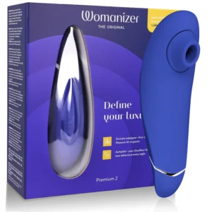Womanizer Premium 2 Blueberry - Air Pulse Intimate Device, 14 Levels, Waterproof
