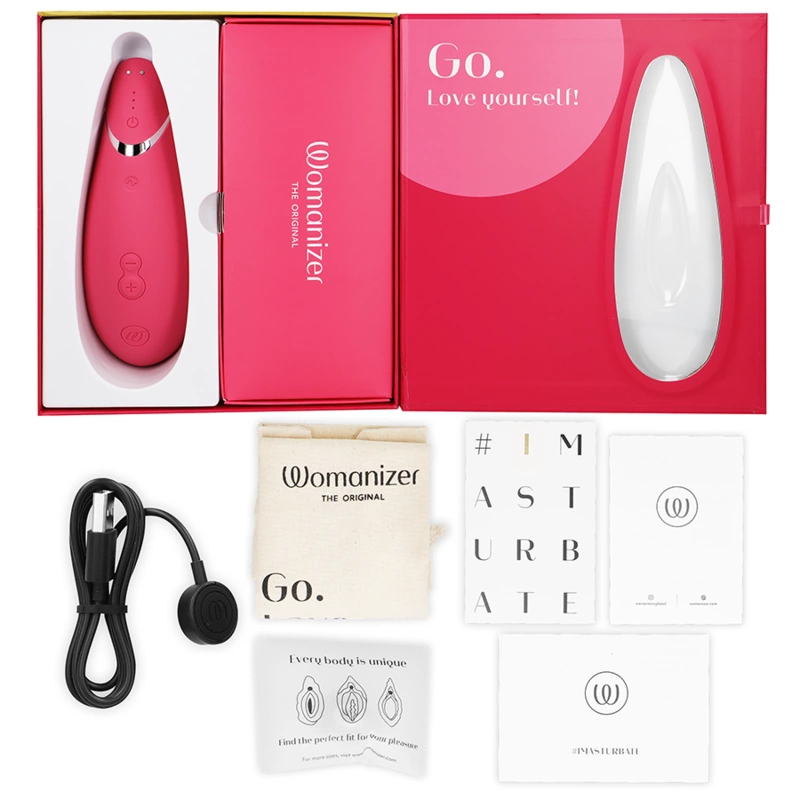 Womanizer Premium 2 Intimate Air System Raspberry, 14 režimų, silikonas