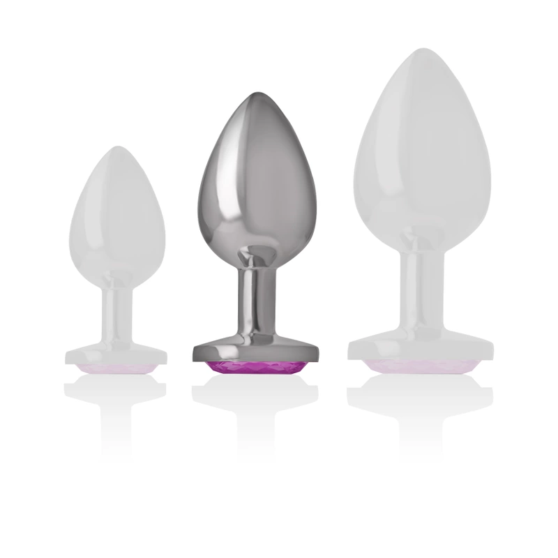 Intensyvus aliuminio metalinis kištukas Pink Heart Medium – elegantiškas brangakmenių akcentas
