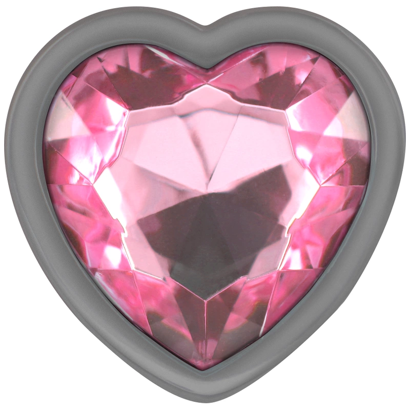 Intensyvus aliuminio metalinis kištukas Pink Heart Medium – elegantiškas brangakmenių akcentas