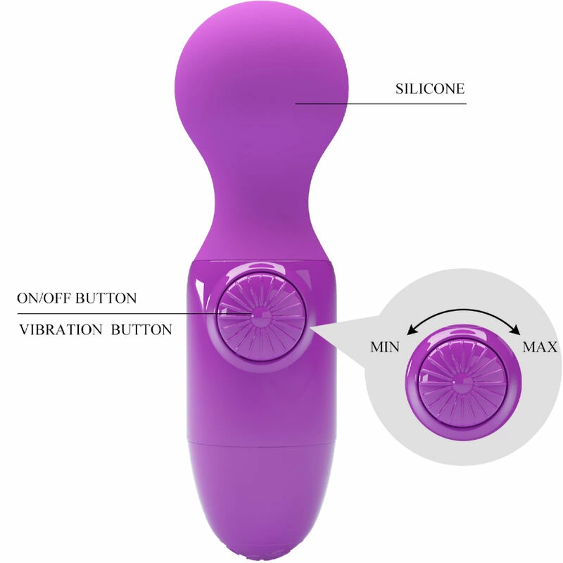 Pretty Love Wonder mini lazdelės masažuoklis purpurinis silikoninis kompaktiškas dizainas