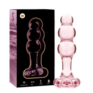 Ibiza Nebula Series Model 1 Intimate Glass Plug Pink 10.5cm Borosilicate