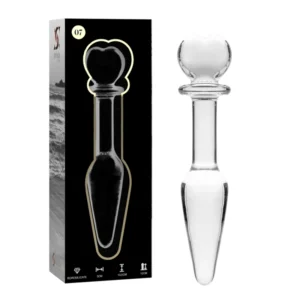 Ibiza Nebula Series Model 7 Intimate Glass Plug Clear 13.5cm x 3cm