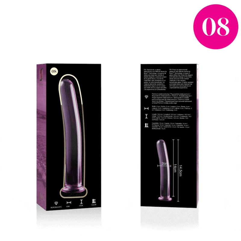 Ibiza Nebula Series Model 8 Glass Intimate Device Pink 14.5cm x 2cm