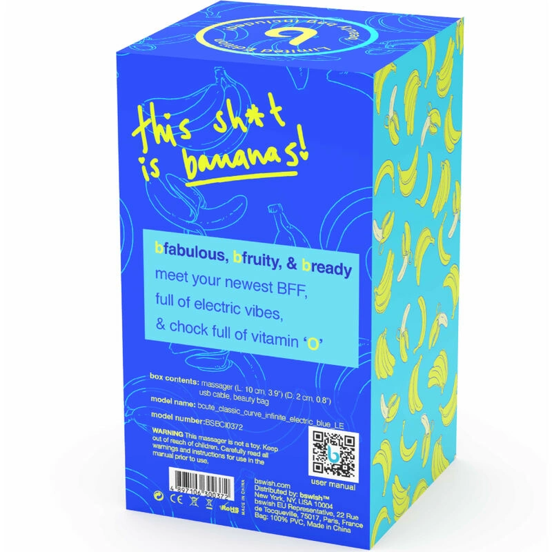 B Swish BCute Curve Infinite Classic Blue Rechargeable Silicone Device