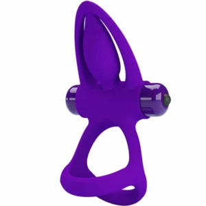 Pretty Love Vibrating Partner Ring 10 Modes Violet Silicone