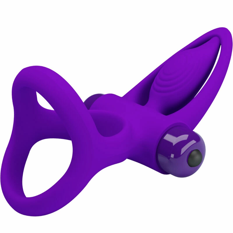 Pretty Love Vibrating Partner Ring 10 Modes Violet Silicone