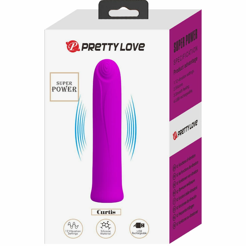 Pretty Love Curtis Mini Violet Intimate Device 12-Mode Silicone USB