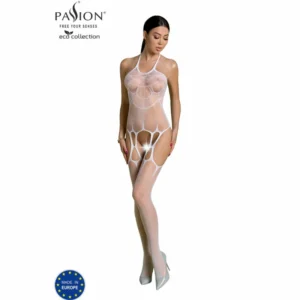 PASSION ECO BS002 Bodystocking White - Eco-Friendly, One Size