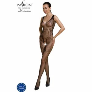 PASSION Eco Collection Bodystocking BS012 Black - Sustainable One Size Lingerie