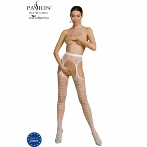 Passion ECO S008 Bodystocking White - Eco-Friendly, One Size