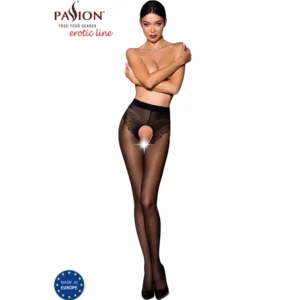 PASSION TIOPEN 006 juodos 3/4 ilgio dekoratyvinės pėdkelnės 30 DEN