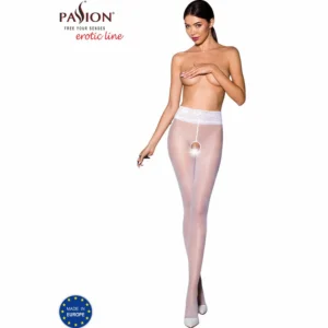PASSION TIOPEN 008 Elegantiškos baltos pėdkelnės 30 DEN nėrinių detalės dydis 1/2
