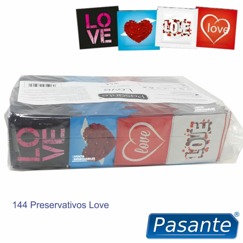 Pasante Love Bag 144 vnt - skaidrus lateksas, 54 mm, lygia apdaila