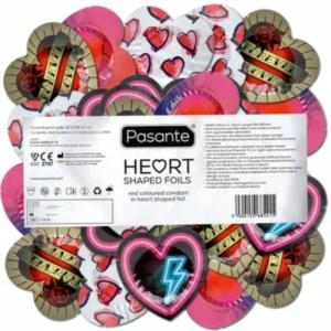 Pasante Red Heart Latex Condoms 144 pcs - Decorative Safe Protection