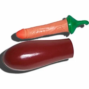 Diablo Picante Eggplant Shaped Party Prop with Hidden Surprise, Purple, 20cm