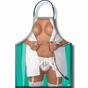 Diablo Picante Women’s Party Apron - Playful Nurse Theme, 100% Polyester