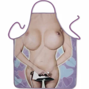 Diablo Picante Women’s Iron Apron - Playful Party Design, 100% Polyester
