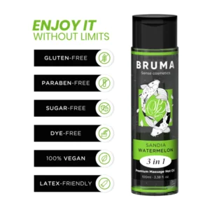 BRUMA Premium 3-in-1 Massage Oil Watermelon - Warming Vegan 100ml