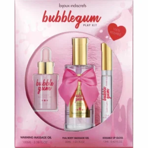 Bijoux Indiscrets Bubblegum Play Kit - Scented Massage Oil & Lip Gloss Set