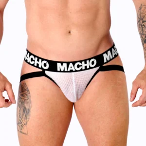 Macho MX26X1 Jockstrap White Mesh XL - Breathable Athletic Support