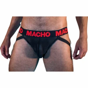MACHO MX26X2 Jockstrap Black/Red XL - Semi-Transparent, Elastic Fit