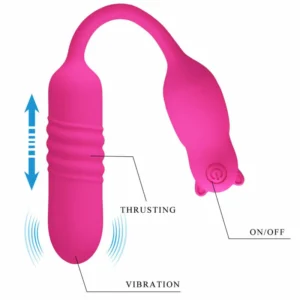 Pretty Love Nobikuma Pink Silicone Vibrating Bullet - USB, 6 Modes