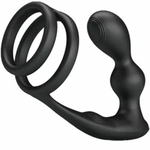 Pretty Love Marshall Dual Stimulation Silicone Ring Set with Remote, Black