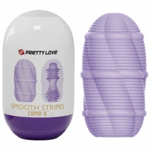 Pretty Love Smooth Stripes Intimate Egg Cup - Compact TPR Flexible Sleeve
