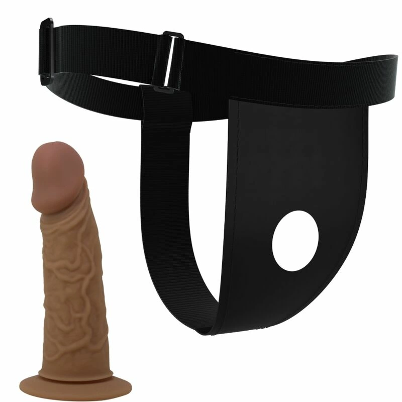 Pretty Love Harness Briefs Set with Silicone Shaft, Adjustable, Brown