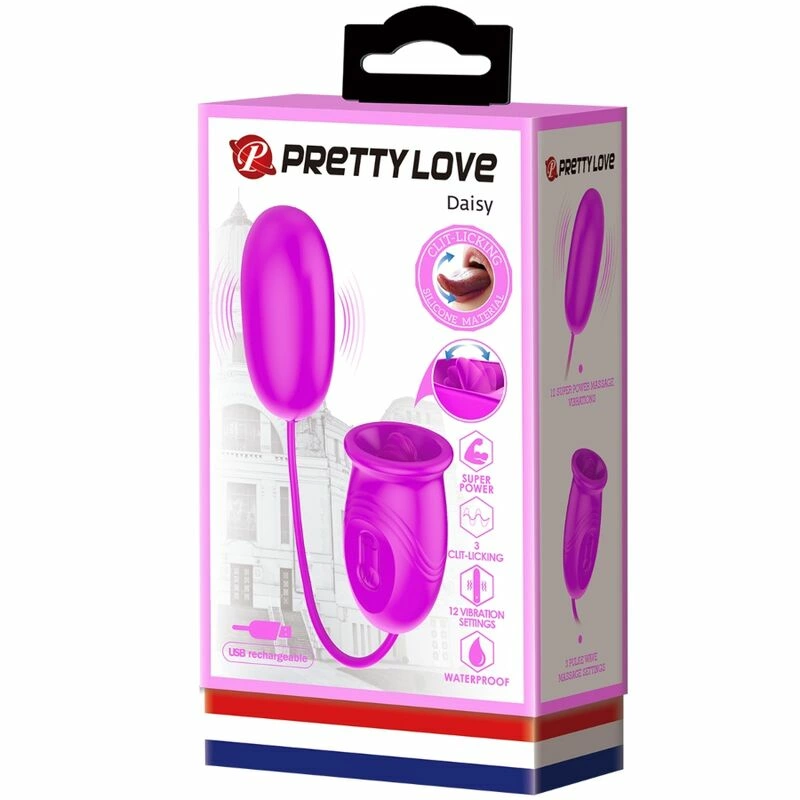 Pretty Love Daisy Dual Egg Rechargeable Device Violet Silicone