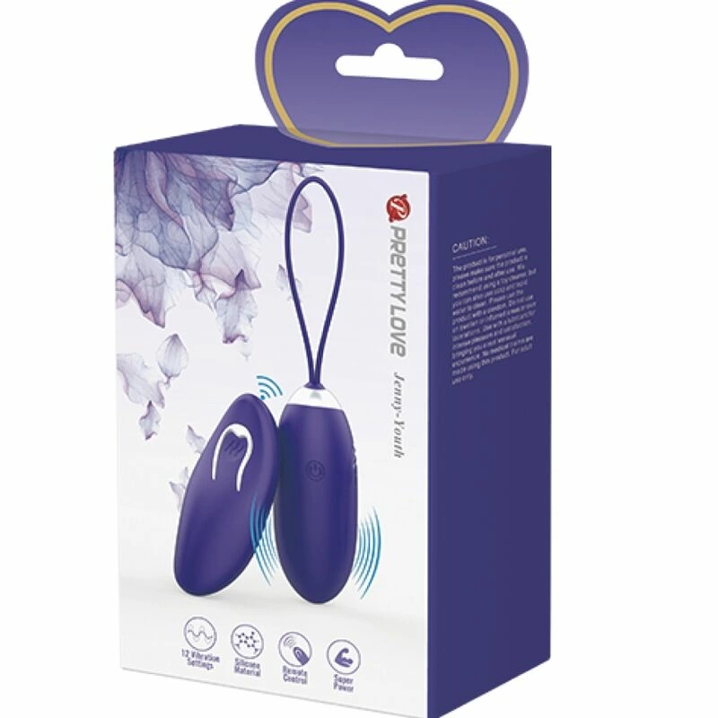 Pretty Love Jenny Violet Wireless Remote Vibrating Egg - 12 Modes