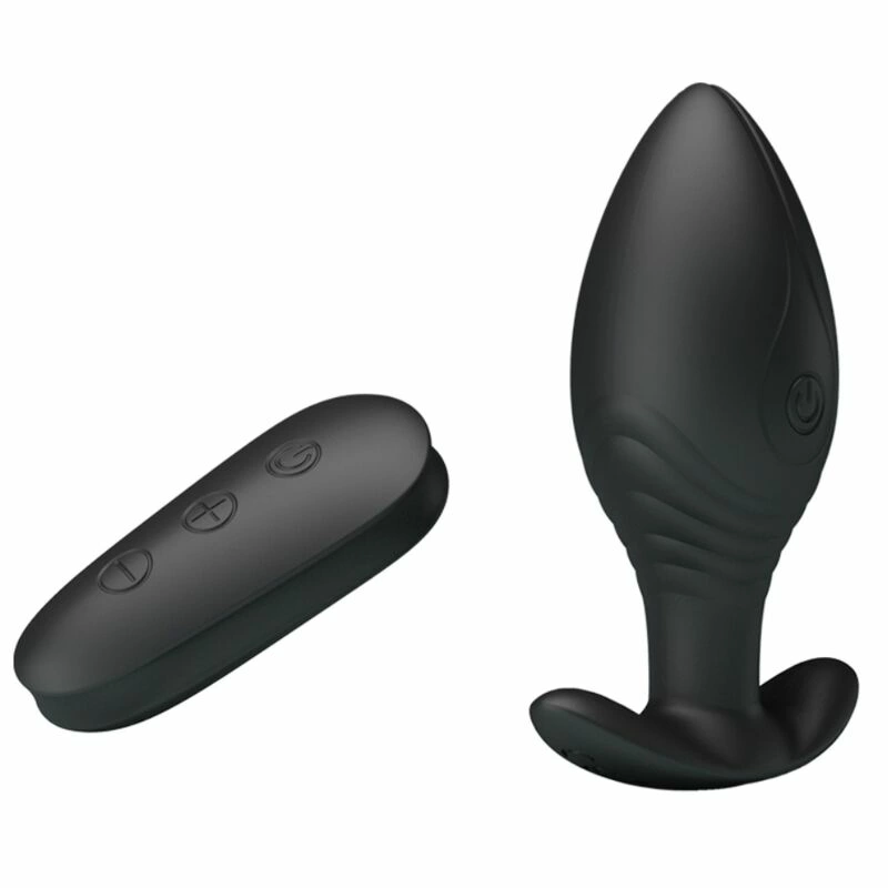 Pretty Love Regina Rechargeable Anal Plug Vibrator Black Silicone