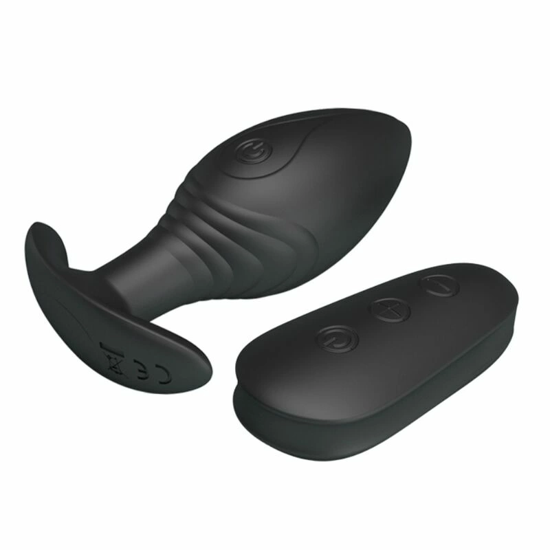 Pretty Love Regina Rechargeable Anal Plug Vibrator Black Silicone