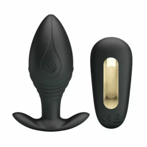 Pretty Love Regina Rechargeable Anal Plug Vibrator Black Silicone