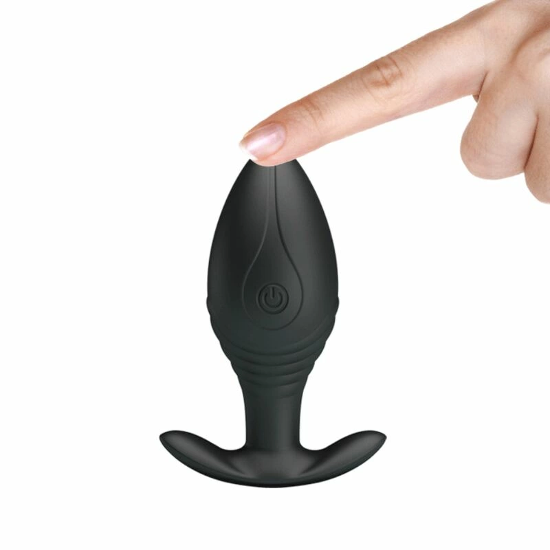 Pretty Love Regina Rechargeable Anal Plug Vibrator Black Silicone