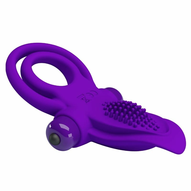 Pretty Love Vibrating Silicone Ring Dark Purple 10 Modes