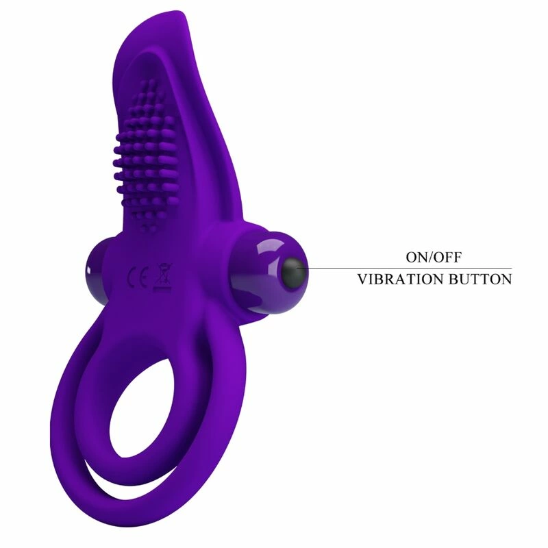 Pretty Love Vibrating Silicone Ring Dark Purple 10 Modes