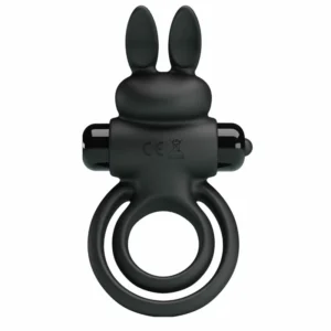 Pretty Love Vibrating Silicone Ring III Rabbit Black 10-Mode System