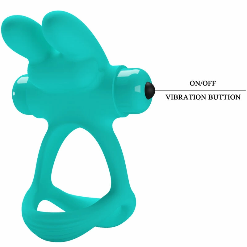 Pretty Love Dante Green Silicone Dual Ring Vibrating System
