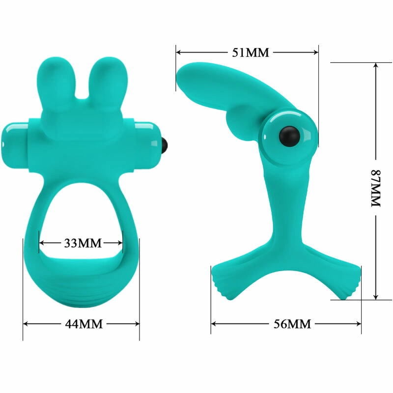 Pretty Love Dante Green Silicone Dual Ring Vibrating System
