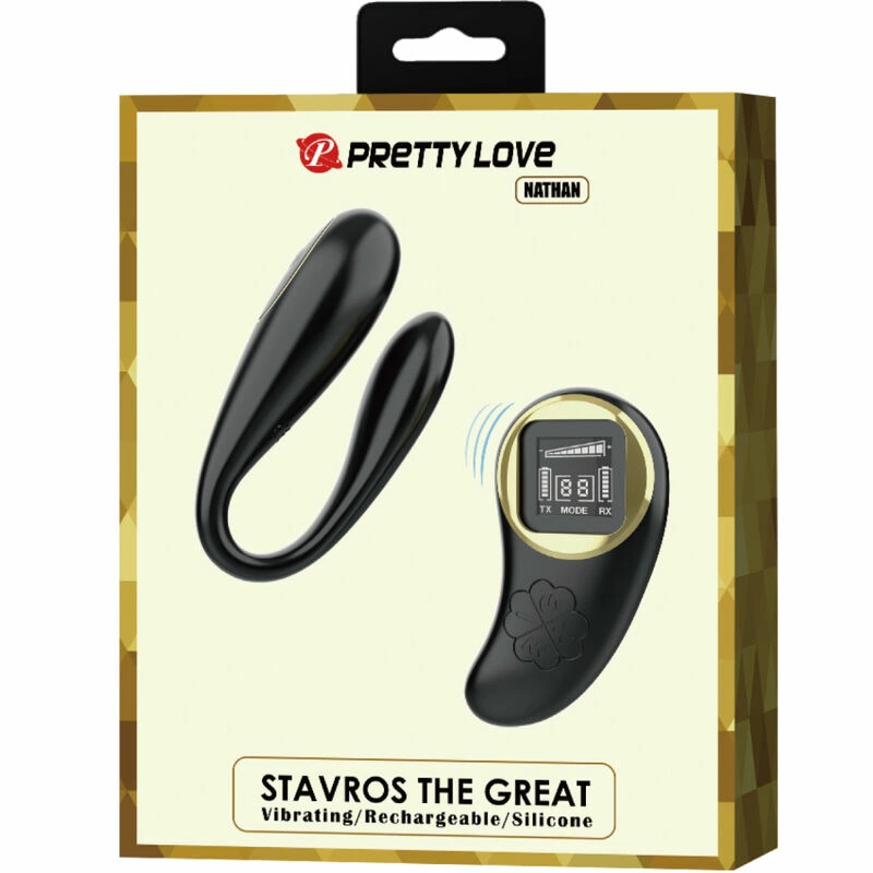 Pretty Love Nathan Black Dual Action Vibrator with Remote, 10 Modes